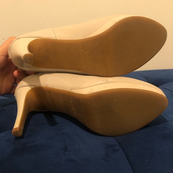 Cream PADDED Platform Stilettos Ankle Boots - Picture 16 of 17